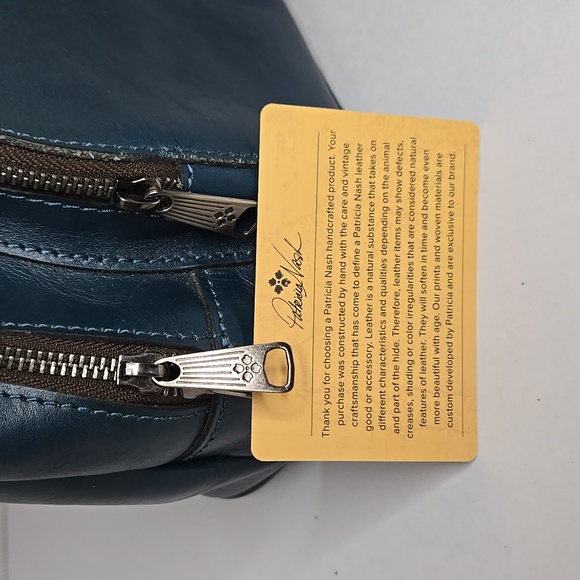 Patricia Nash Leather Backpack, Style P29833, Color Caribbean Blue - Picture 12 of 16